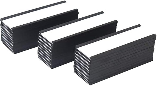 C Channel Magentic Label Holders 1x3 Inches with Paper Inserts and Clear Plastic Protectors, Pack of 30, Magnetic Data Card Holders File Cabinet Labels