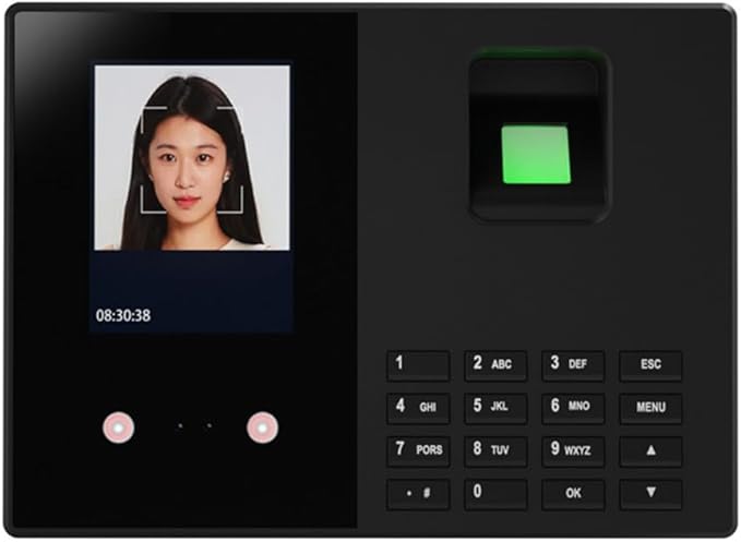 BISOFICE Time Attendance Face Recognition Time Clock Support Fingerprint Password Palm Print Facial Fast Recognition for Employees USB Port Data Management Device Suitable for Office Small Business