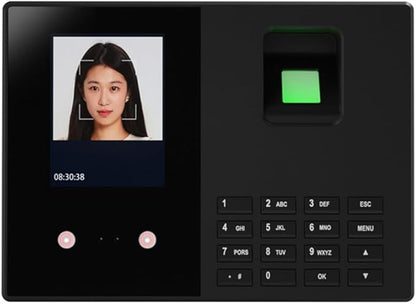 BISOFICE Time Attendance Face Recognition Time Clock Support Fingerprint Password Palm Print Facial Fast Recognition for Employees USB Port Data Management Device Suitable for Office Small Business