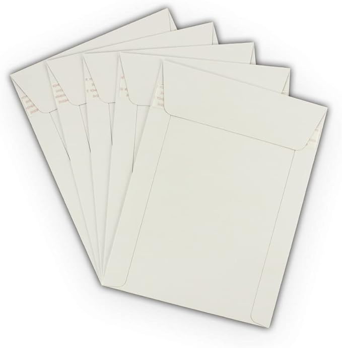 10 EcoSwift 12.75 x 15 Rigid Photo Mailers Keep Flats White Cardboard Self Seal Envelopes 12.75x15