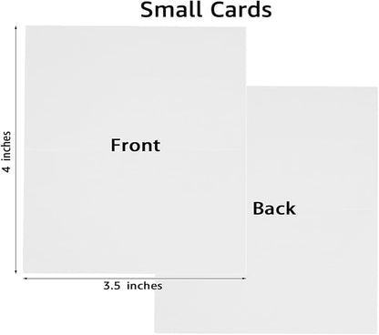 50 Pack Blank Cards Folded Cardstock Thank You Blank Greeting Cards for Invitations, Wedding, Greeting Cards, All Occasion DIY (White, 2x3.5)