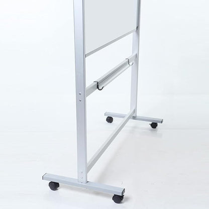 VIZ-PRO Double-sided Magnetic Mobile Whiteboard, 60 x 36 Inches, Aluminium Frame and Stand