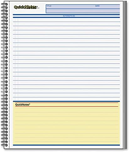 Cambridge Notebook, Business Notebook, 8-1/2" x 11", 80 Sheets, Legal Ruled, QuickNotes Notebook, Flexible Cover, Wirebound, Gray (06066)