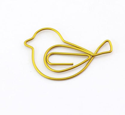 Gold Bird Shape Paper Clips Animal Shaped Paperclip Cute Bird Bookmark in Box Office Bookmark Clips for Document Organizing Book Mark Office Home School Supplies