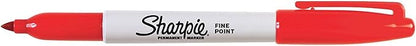 Sharpie Permanent Markers, Fine Tip, Black & Red, 2 Pack