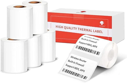 Phomemo Original [6x230 pcs] Labels Square Series, 1.57''x1.18'' (40x30mm) M110 M100 M220 M22 M12 M200 Labels, White, 230 Labels/Roll, 6 Rolls, Multi-Purpose Adhesive Thermal Phomemo Labels