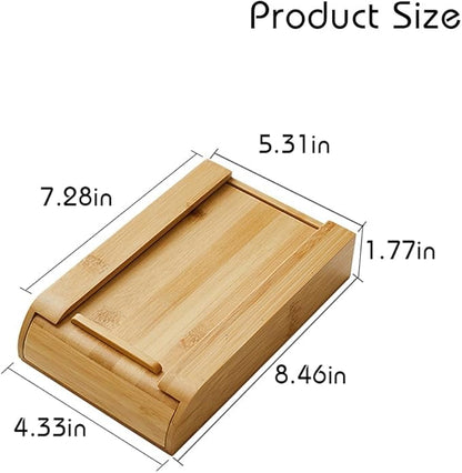 Under Desk Drawer Wood, Self-Adhesive Hidden Drawer Organizer Slide Out, Easy Installation Handmade Under Table Storage, Attachable Pencil Phone Holder For Office Home Classroom (Bamboo Big)