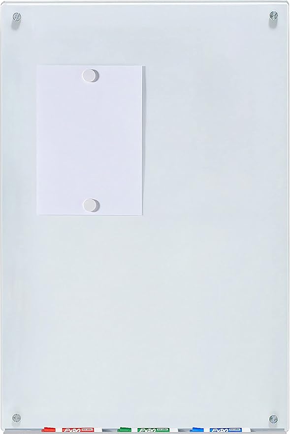 Audio-Visual Direct Magnetic White Glass Dry-Erase Board Set - 36 x 24 Inches -