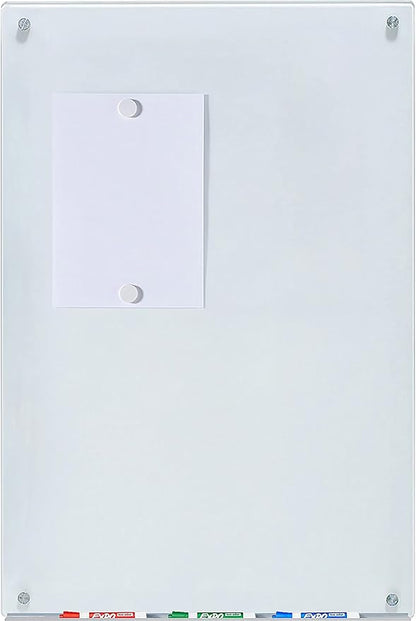 Audio-Visual Direct Magnetic White Glass Dry-Erase Board Set - 36 x 24 Inches -