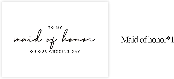 Maid of Honor Proposal Gifts for Wedding Day, To My Maid of Honor On Our Wedding Day Cards.（Maid of Honor B）