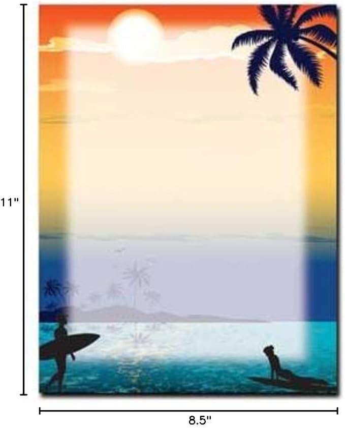 Endless Summer Letterhead Laser & Inkjet Printer Paper, 100 Pack