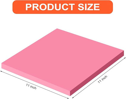 Zubebe 10 Pads 11 x 11 Inch Large Sticky Notes Jumbo Bright Colors Sticky Notepads Self Stick Note Square Memo Post Stickies for Office School, 25 Sheets/pad (Multicolor)