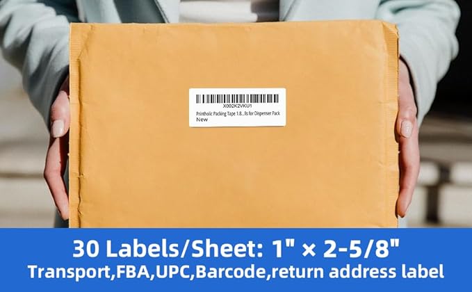 3000 30 Per Sheet Self Adhesive 1" x 2-5/8" Address Shipping Labels for Laser & Inkjet Printers - 100 Sheets, 30 Per Labels Per Page