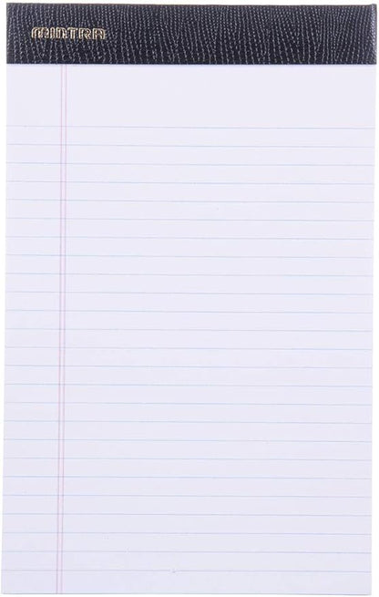 Mintra Office Legal Pads - ((PREMIUM WHITE 6pk, 5in x 8in, NARROW RULED)) - 50 Sheets per Notepad, Micro perforated Writing Pad, Notebook Paper for School, College, Office, Professionalm - Heavyweight