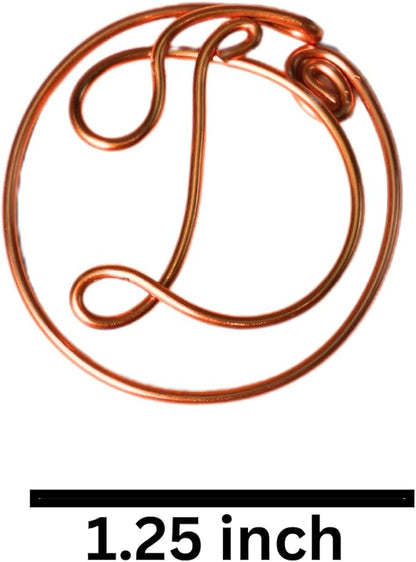 Personalized Initial Copper Bookmark, Set of 5, Handmade Copper Gift for Her, Him, Couple on Birthday, Wedding Anniversary, Alphabet Bookmark (D)