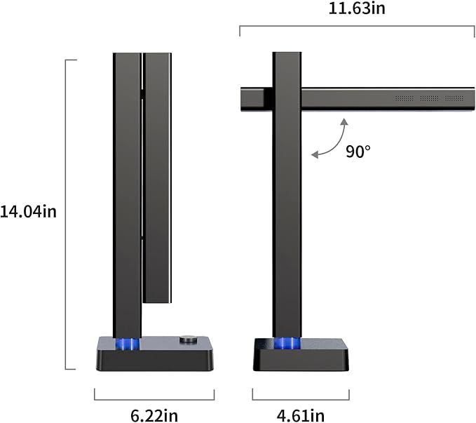 CZUR Shine800 Pro Portable Document Scanner, 8MP Document Camera, OCR Multi-Language Recognition, USB Doc Camera for Live Demo, Web Conferencing, Remote Teaching, for Mac OS&Windows
