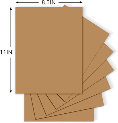 25Sheets Brown Cardstock Paper, 8.5 x 11 Card stock for Cricut, Thick Construction Paper for Card Making, Scrapbooking, Craft 90 lb / 250 gsm