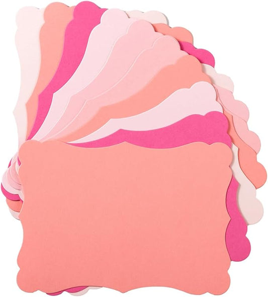 50 Pack Blank Kraft Cards Cardstock Thick Paper Brown Greeting Cards for DIY Gift Card Menus, Baby Shower and Wedding Invitations (Pink, 5 Colors, 5x7IN)