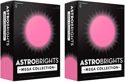 Astrobrights Mega Collection, Colored Cardstock, Neon Pink, 320 Sheets, 65 lb/176 gsm, 8.5" x 11" - MORE SHEETS! (91681) (Pack of 2)