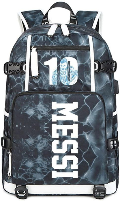 Soccer Superstar M-essi 10 Multifunctional Laptop Backpack Teenage Travel Backpack Fans Schoolbag (E2)