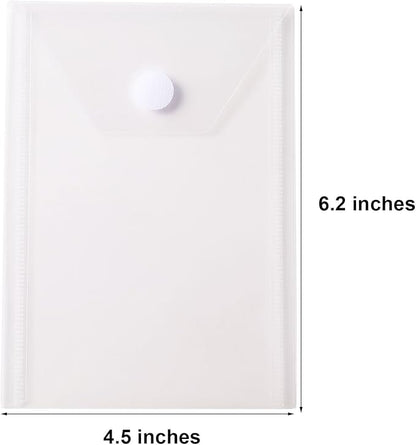6''x4'' Vertical Plastic Envelopes Hook Loop Closure Coupon Receipt Storage Holder 30 Pack
