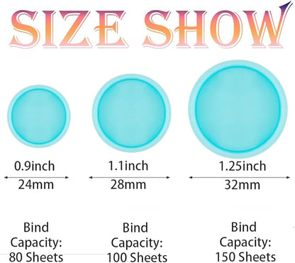 100PCS Discbound Notebook Accessories Expansion Planner Discs Binder Rings Loose-Leaf Plastic Book Binding Disc(Blue,1.25"(32 mm)