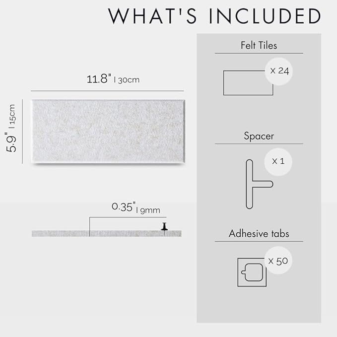 Large Cork Board for Office -Pack of 24- Black Felt Board Alternative - Felt Bulletin Board Tiles for Office Wall Decor, Push pin Board Wall Organizer for Office (Ivory Tan)