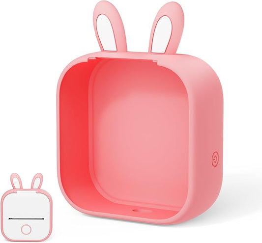 Phomemo T02 Case Pink- Compatible with T02 Mini Printer, Adorably Unique Design Flexible Protective Case for Gift