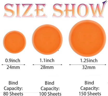 100PCS Discbound Notebook Accessories Expansion Planner Discs Binder Rings Loose-Leaf Plastic Book Binding Disc(Orange,1.25"(32 mm)