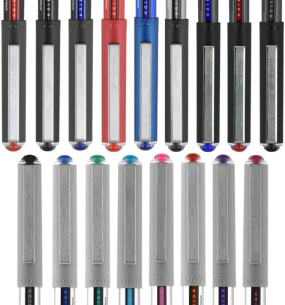Vision Rollerball Pens, Violet Pens Pack of 12, Fine Point Pens with 0.7mm Medium Black Ink, Ink Black Pen, Pens Fine Point Smooth Writing Pens, Bulk Pens, and Office Supplies, Similar to Gel Pens