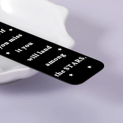 Shoot for The Moon Bookmark Inspirational Gift for Women Men Booklovers Encouragement Birthday Christmas Gift Book Mark Graduation Gift for Students Friends Son Daughter Grad Party Bulk