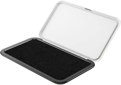 Large Stamp Pad - 3.50"x 6.25", Magnetic Lid, Premium Quality Felt Stamp Pad (Black)