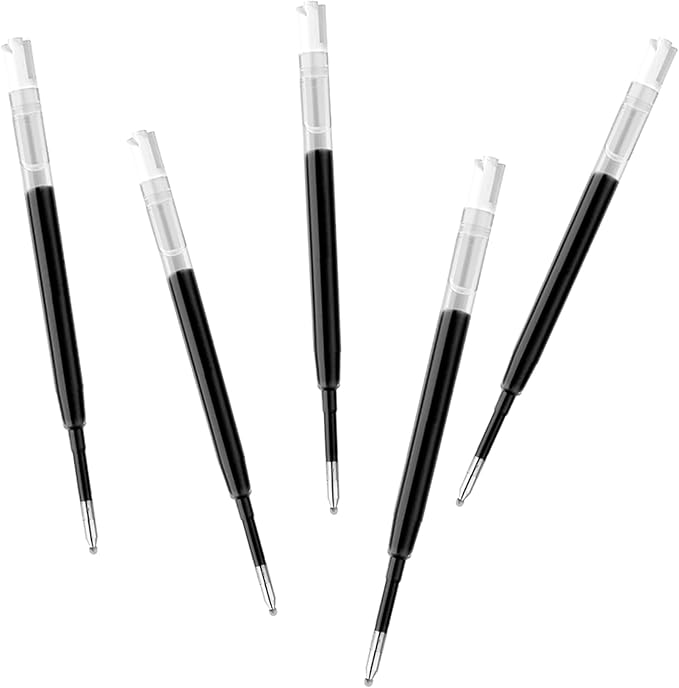DunBong G2 Gel Ink Pen Refills, for Retractable Gel Pens, Gel Ink Rollerball Pens, 0.5mm Fine Point, Pack of 5 (Black)
