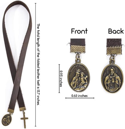 Bookmarks, Handmade Retro Cross Bible Bookmark with Long Leather Straps, Christian Saint Book Mark, Ideal Christian Gift (Style 3)