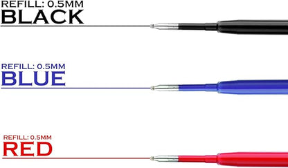 DunBong G2 Gel Ink Pen Refills, for Retractable Gel Pens, 0.5mm Fine Point, Pack of 5 (Red)
