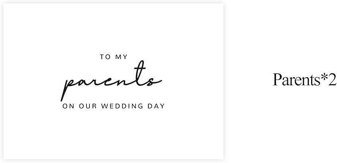 Set of 2 Wedding Day Card for Parents, Parents Of The Bride/Groom Gifts, To My Parents On Our Wedding Day.（Parents B）