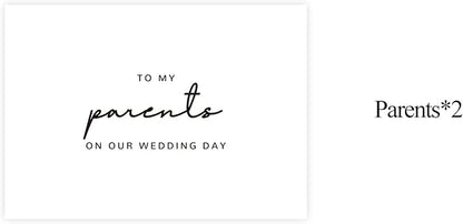 Set of 2 Wedding Day Card for Parents, Parents Of The Bride/Groom Gifts, To My Parents On Our Wedding Day.（Parents B）