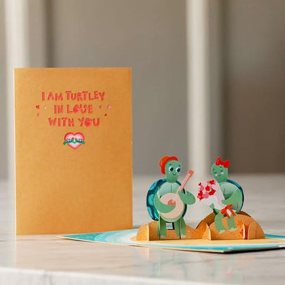 Lovepop Everyday Pop-Up Card for Her, Him, Girls, Boys - 3D Love Greeting Cards - Turtley in Love - 5" x 7" - Blank Note Card & Envelope Included