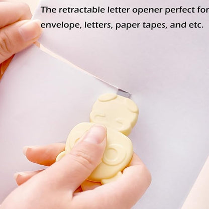 6 Pack Mini Box Cutter Retractable Utility Knife, Cute Panda Shaped Letter Opener Envelope Slitter, Portable Utility Pocket Knives for DIY Cutting Paper Home Office School Stationery