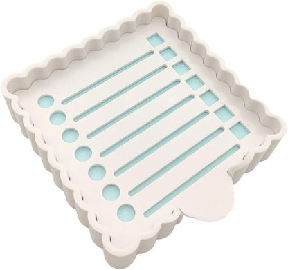 Sticky Notes Holder Cute with Stencil, Wavy Self-Stick Notepad Holder, Note Dispenser for Desk, Sticky Notes Organizer