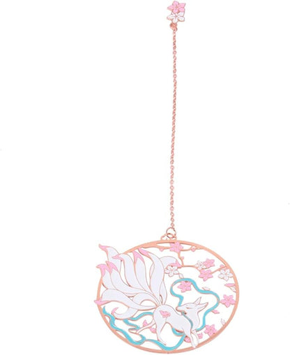 1pcs Metal Bookmark, Beautiful Vintage Bookmarks with Tassels for Women Reader (Nine-Tailed Fox)