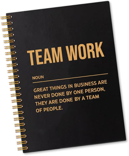 Team Work 160 Blank Pages Spiral Notebook, Team Notebooks for Employees, Team Gifts for Staff, Teamwork Gifts for Coworkers, Employee Appreciation Gifts, Team Member Gifts for Colleagues
