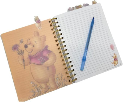 Innovative Designs Disney Winnie the Pooh Tab Journal Notebook, Spiral Bound, 144 Lined Pages, 8 x 7 inches