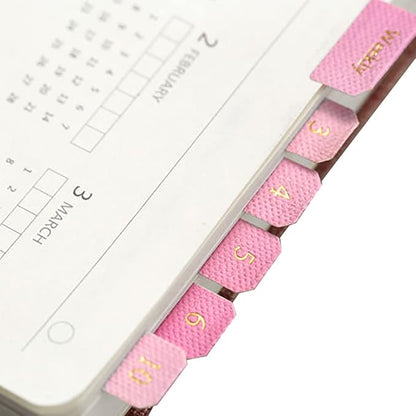 10 Sheets Monthly Adhesive Index Tabs Colorful Monthly Separator Tabs for Office Study Planners Organizations (Elegant)