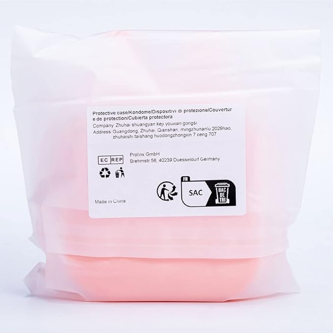 Memoking T02 Protective Case-Bunny Ears Shape Soft Silicone BPA-Free Cute Design Printer Cover, Compatible with T02 Mini Bluetooth Wireless Portable Mobile Pocket Printer, Pink