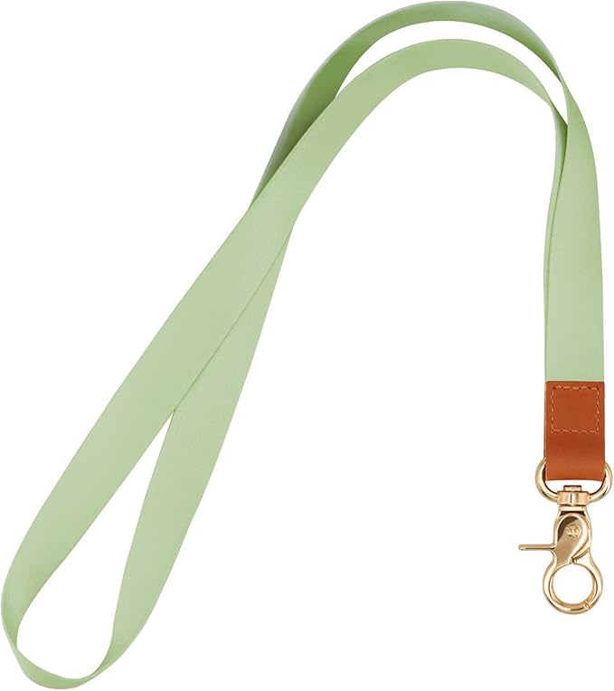 Lanyard, Long Neck Lanyard Key Lanyard, Id Badge Lanyard for Women and Men, Cute Cool Lanyard Strap for Car Keys, Card Holder, Whistle, Keychain, Wallet (Light Green)
