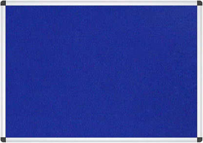 VIZ-PRO Notice Board Felt Blue, 48 X 24 Inches, 3 Pack, Silver Aluminium Frame