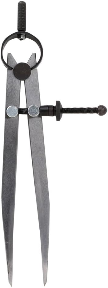 ZLKSKER 6 Inch Adjustable Lockable Steel Divider Wing Leather Compass