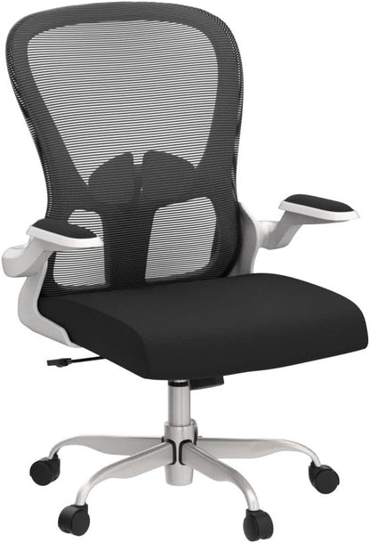 Ergonomic Office Chair, Comfort Swivel Home Office Task Chair, Breathable Mesh Desk Chair, Lumbar Support Computer Chair with Flip-up Arms and Adjustable Height