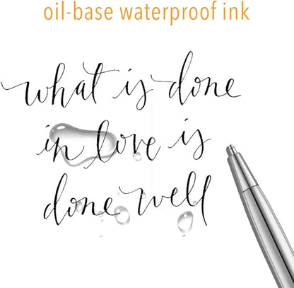 Unibene Slim Stainless Steel Retractable Ballpoint Pens, Nice Gift for Business Office Students Teachers Wedding Christmas, Medium Point(1 mm) 6 Pack-Black ink